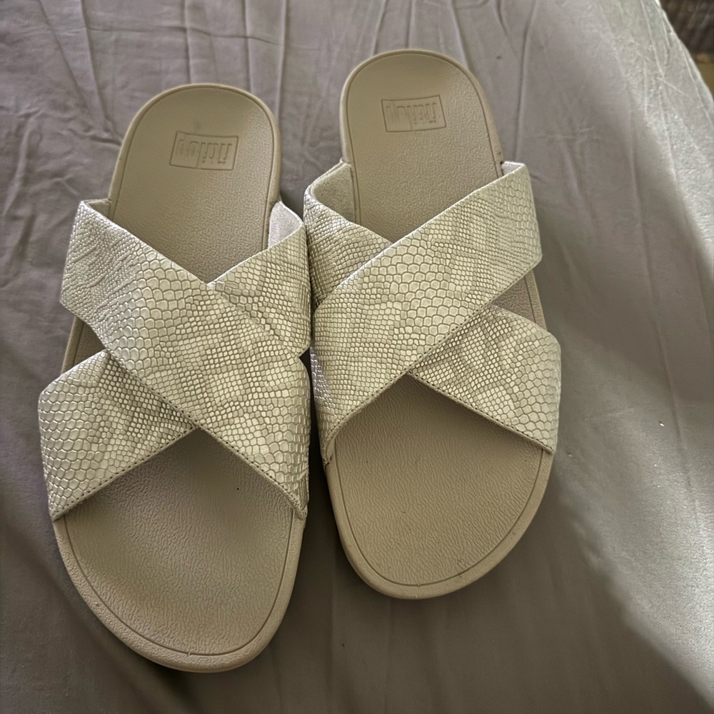 Elegant Cream Slide Sandals
